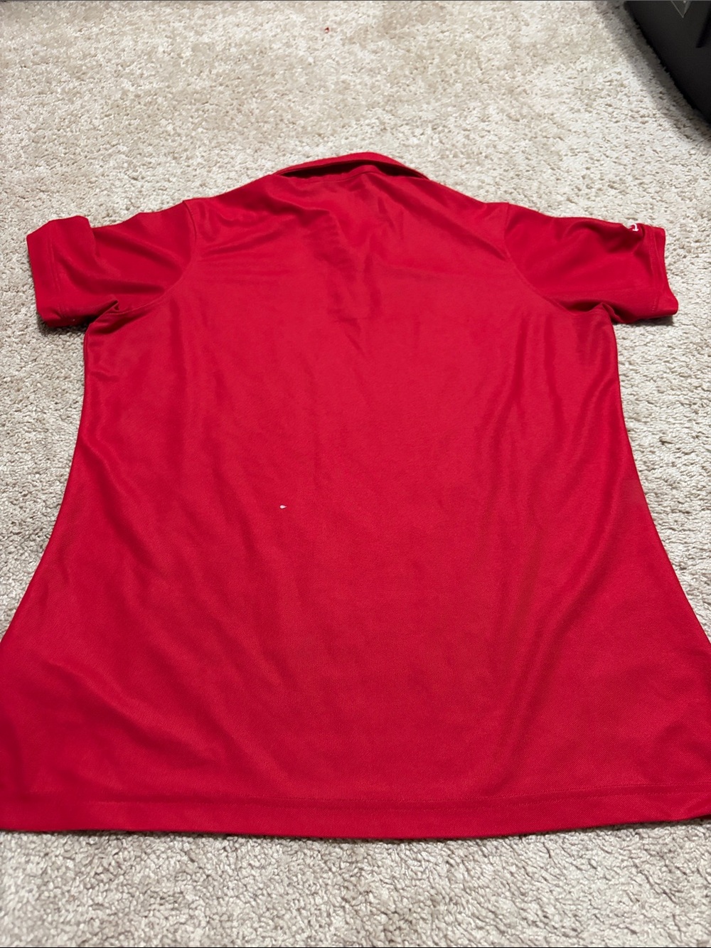 Oobe Chick Fil A Polo Shirt Womens Large Red Short Sleeve Employee Work Stretch - Picture 5 of 7